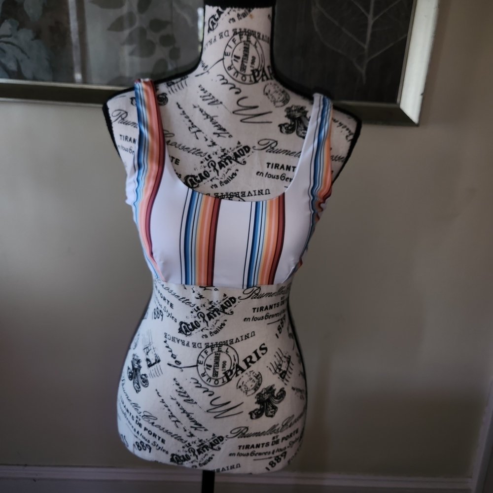 Striped Multicolor Women's Swim Top